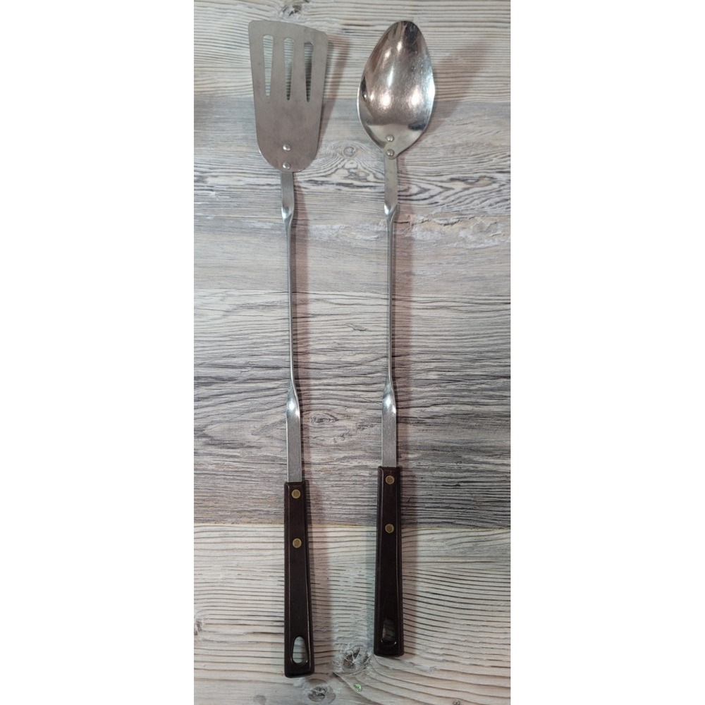 Vintage Stan home long handled basting spoon and spatula made in USA